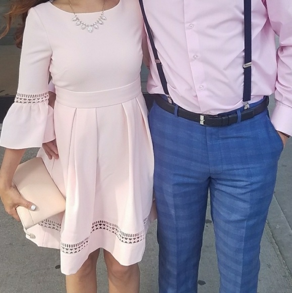 Eliza J Pink Bell Sleeve Dress With Cutouts 2P - Picture 4 of 4